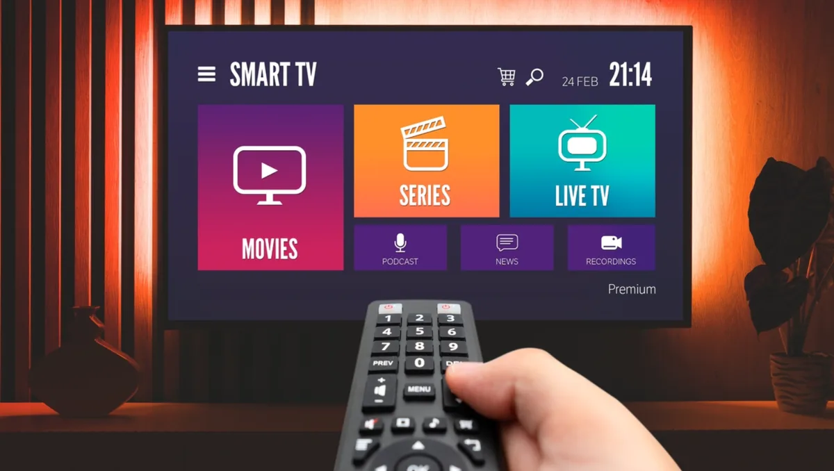 Smart TV affichant une interface IPTV de qualité